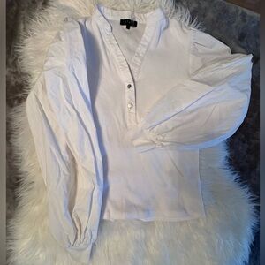 1. State White Casual Quarter Button Down Shirt